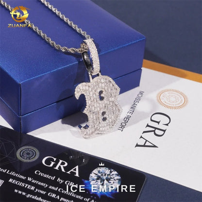 Iced Out Baguette 925 Silver Pendant
