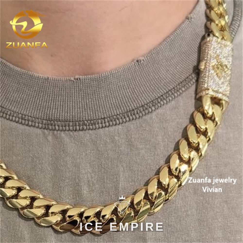 Iced Out Rose Gold Plated Moissanite Cuban Chain