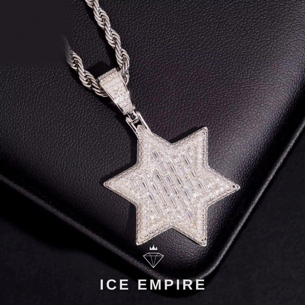Iced Out Heart 925 Silver Moissanite Pendant