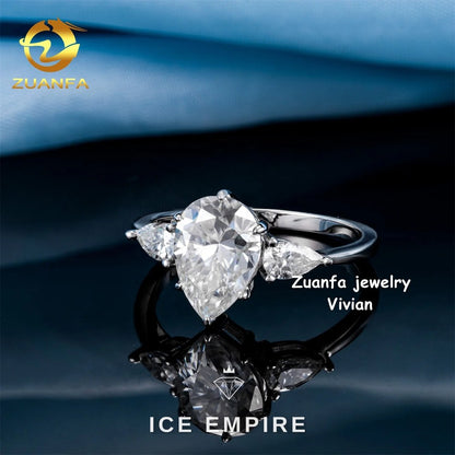 Iced Out 925 Silver Moissanite Ring