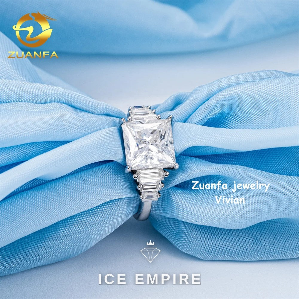 Iced Out 925 Silver Moissanite Ring