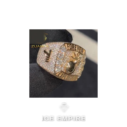 Iced Out 925 Silver Moissanite Ring