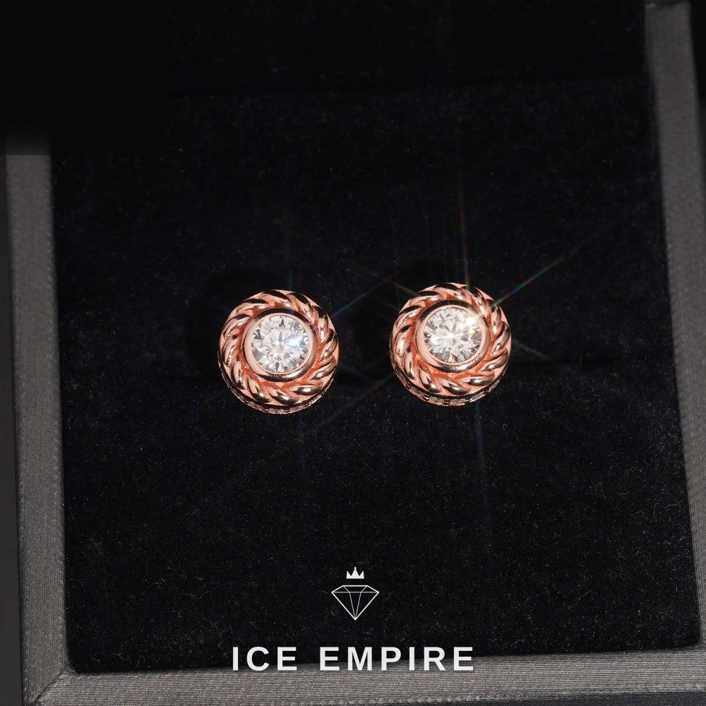 Iced Out 925 Silver Moissanite Stud Earrings