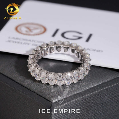 Iced Out 10K Gold Lab Grown Diamond Wedding Band