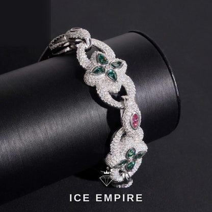 Iced Out Cross Rose Gold Plated Moissanite Cuban Chain