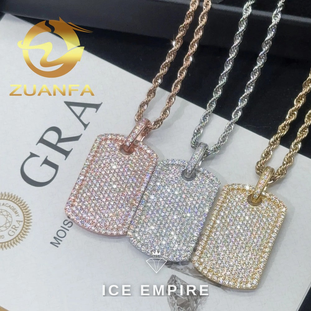 Iced Out Cross Rose Gold Plated Moissanite Rope Chain