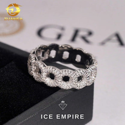 Iced Out 925 Silver Moissanite Ring