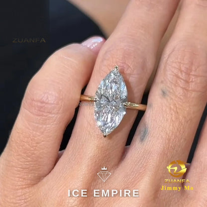 Iced Out 14K Gold Lab Grown Diamond Engagement Ring