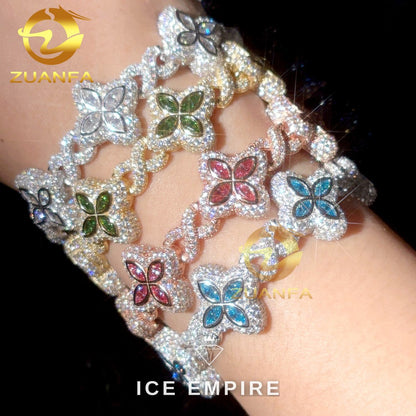 Iced Out 925 Silver Moissanite Cuban Chain