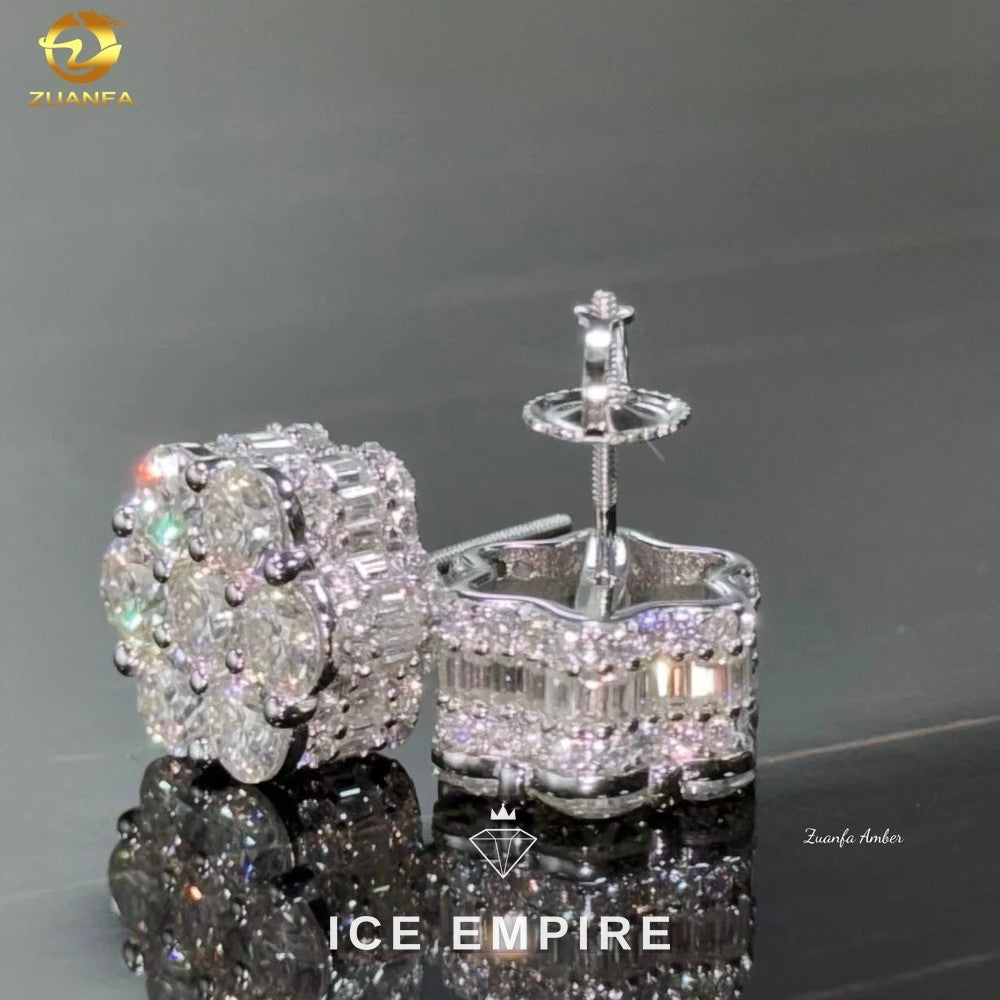 Iced Out 10K Gold Lab Grown Diamond Stud Earrings