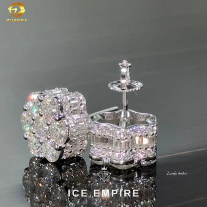 Iced Out 10K Gold Lab Grown Diamond Stud Earrings