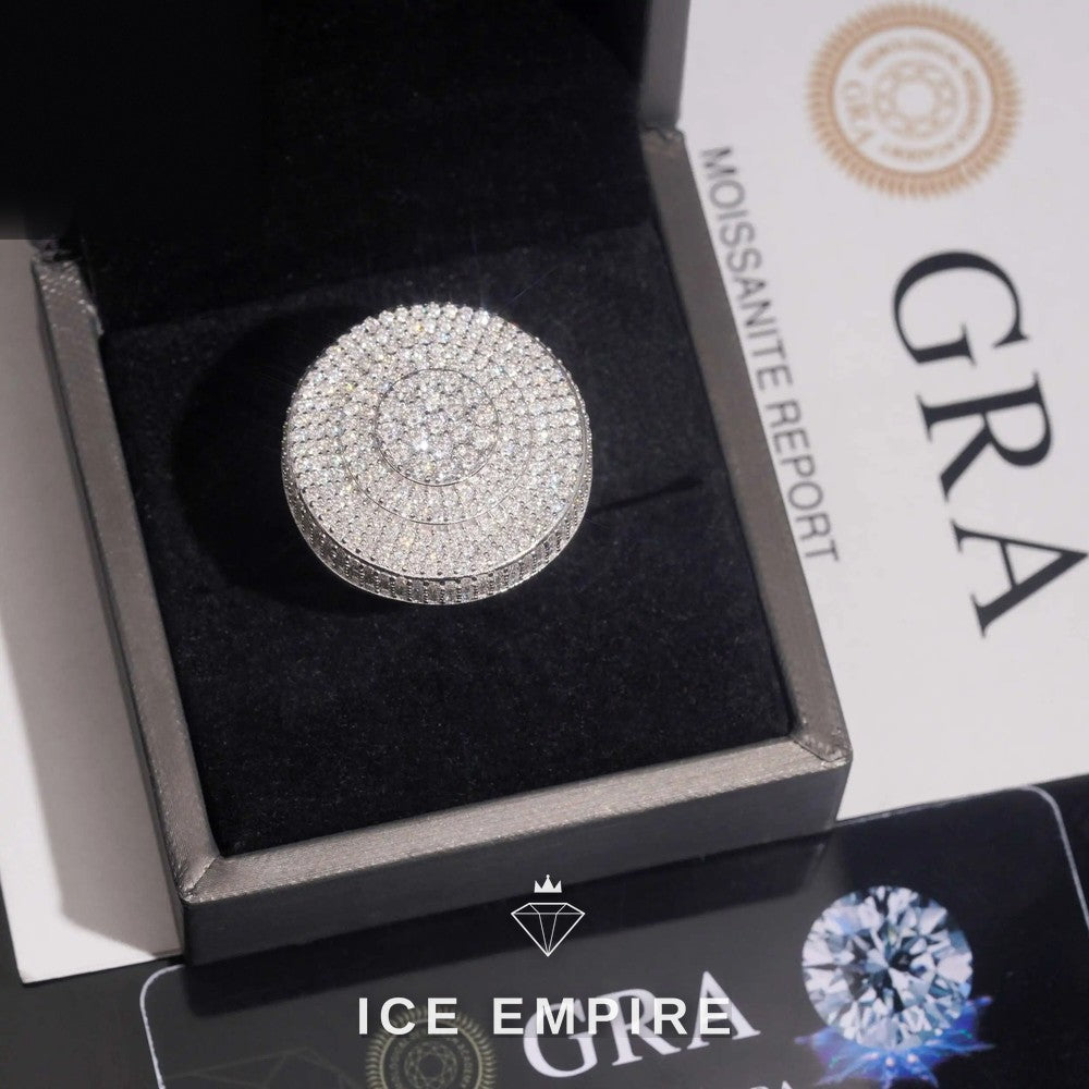 Iced Out Rose Gold Plated Moissanite Ring