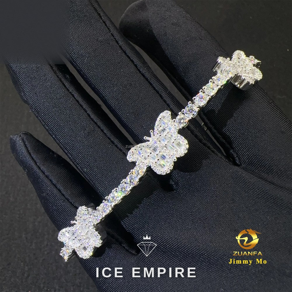 Iced Out 925 Silver Moissanite Tennis Chain