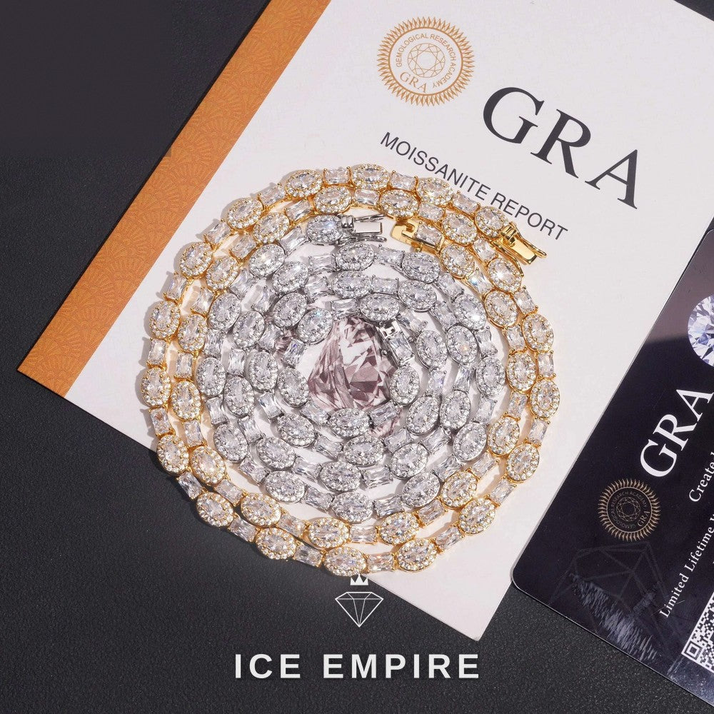 Iced Out Rose Gold Plated Moissanite Cuban Chain