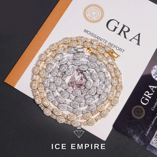 Iced Out Rose Gold Plated Moissanite Cuban Chain