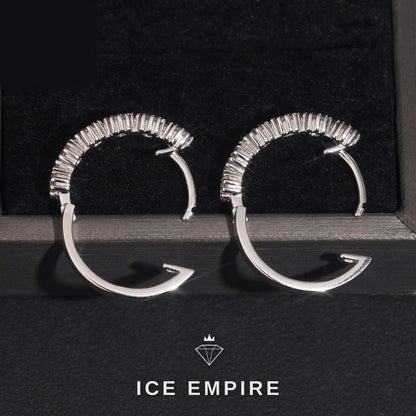 Iced Out Rose Gold Plated Moissanite Hoop Earrings