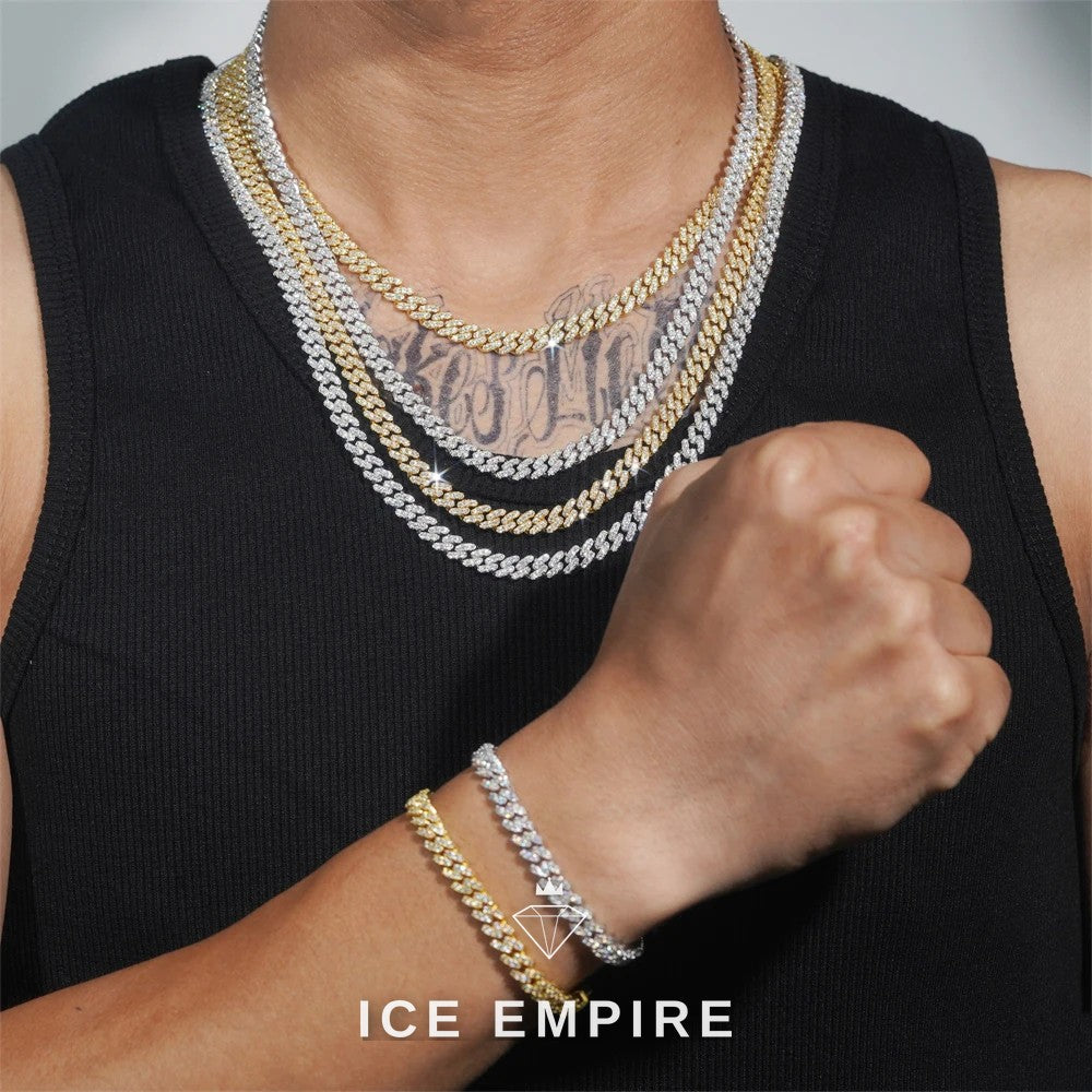 Iced Out Gold Plated Moissanite Cuban Chain