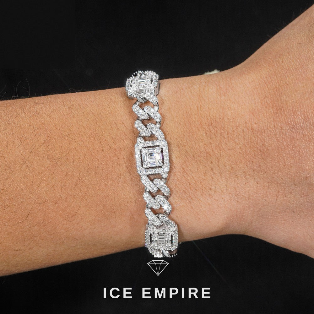 Iced Out 925 Silver Moissanite Cuban Chain