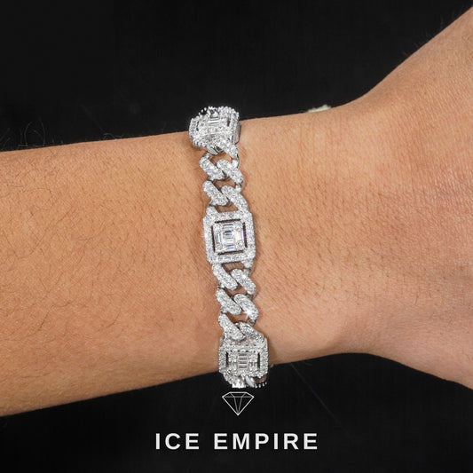 Iced Out 925 Silver Moissanite Cuban Chain