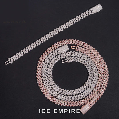 Iced Out Rose Gold Plated Moissanite Cuban Chain