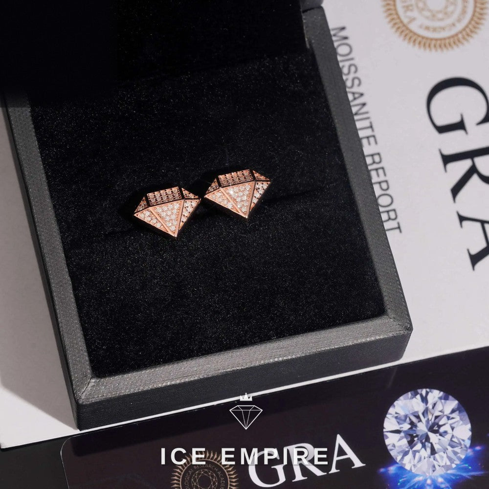 Iced Out 14K Gold Moissanite Earrings