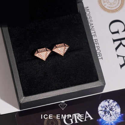 Iced Out 14K Gold Moissanite Earrings