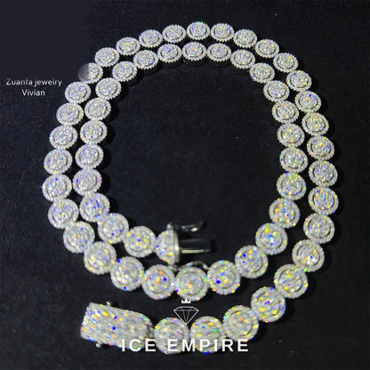 Iced Out Rose Gold Plated Moissanite Cuban Chain