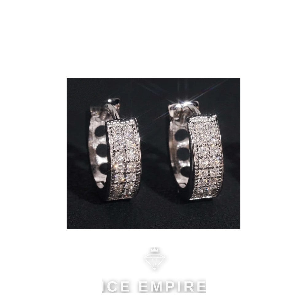 Iced Out Gold Plated Moissanite Hoop Earrings