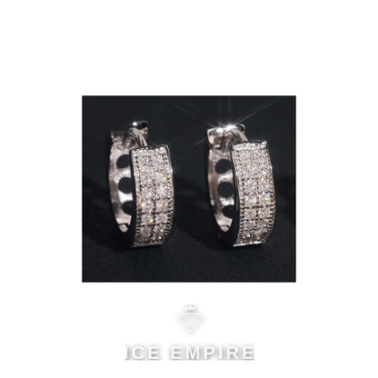 Iced Out Gold Plated Moissanite Hoop Earrings