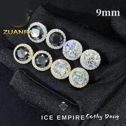 Iced Out 925 Silver Moissanite Stud Earrings