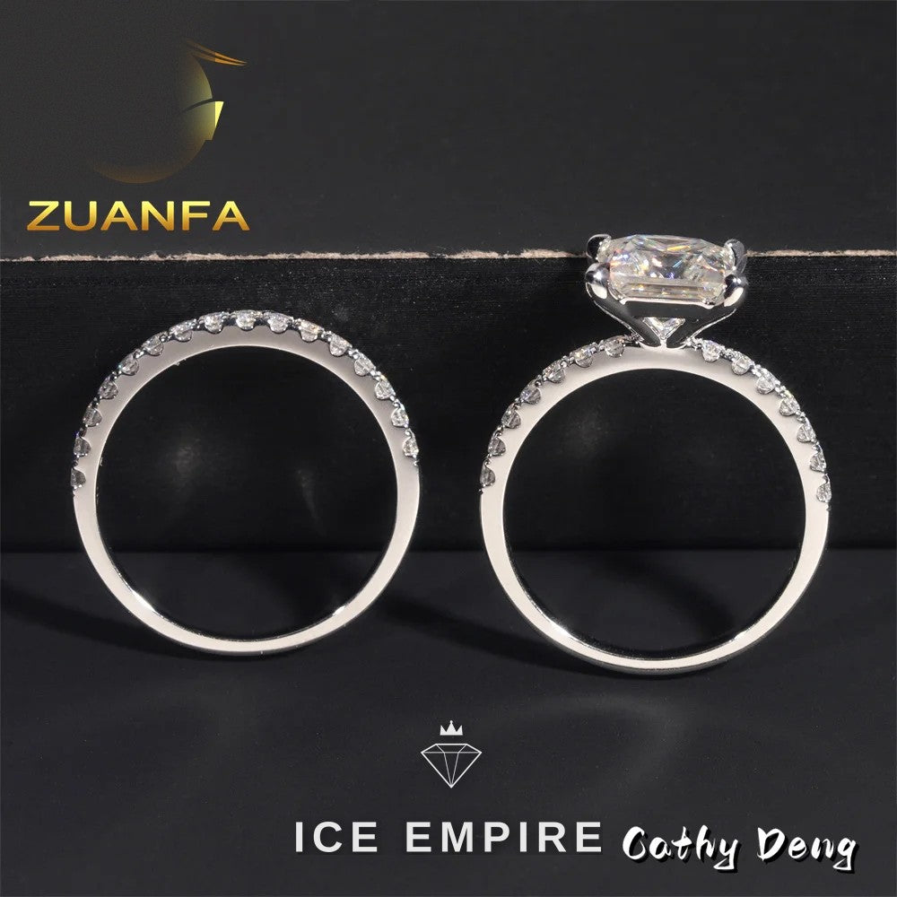 Iced Out 14K Gold Moissanite Wedding Band