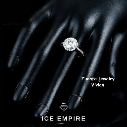 Iced Out 925 Silver Moissanite Wedding Band