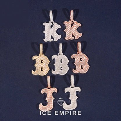 Iced Out Baguette 925 Silver Pendant