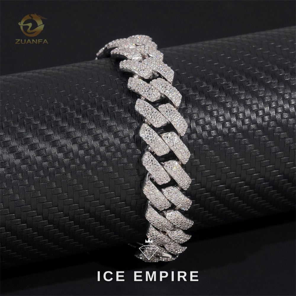 Iced Out Rose Gold Plated Moissanite Cuban Chain