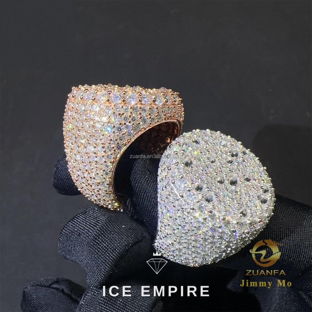 Iced Out 925 Silver Moissanite Ring
