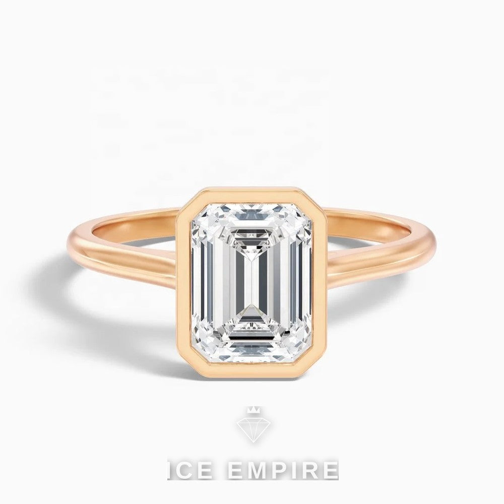 Iced Out 10K Gold Lab Grown Diamond Engagement Ring