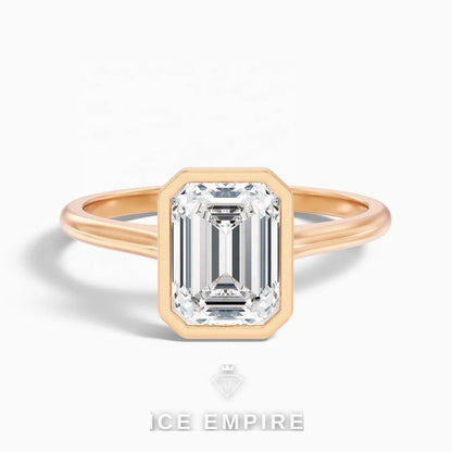 Iced Out 10K Gold Lab Grown Diamond Engagement Ring