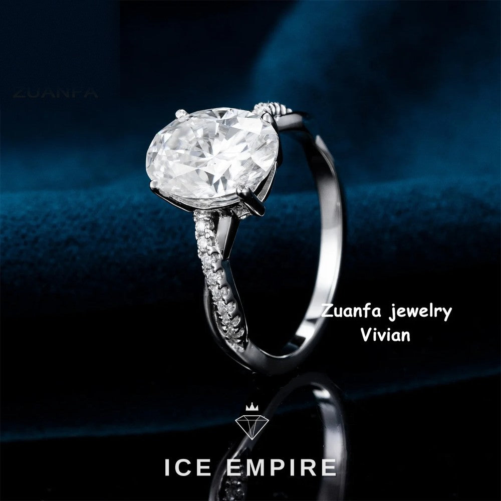 Iced Out 925 Silver Moissanite Ring