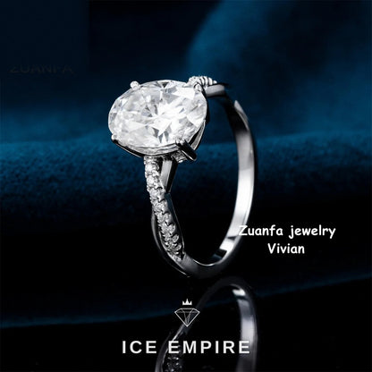 Iced Out 925 Silver Moissanite Ring