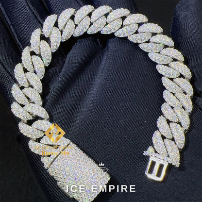 Iced Out 925 Silver Moissanite Cuban Chain
