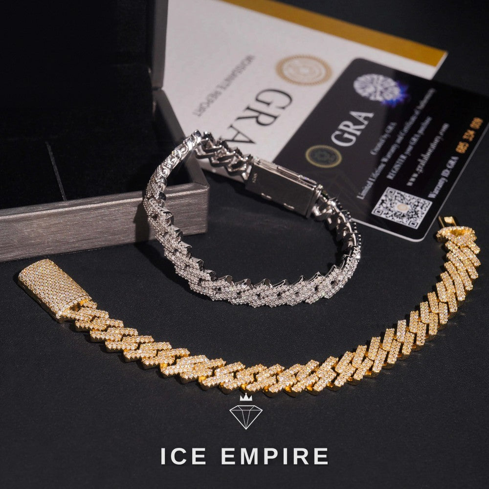 Iced Out Rose Gold Plated Moissanite Cuban Chain