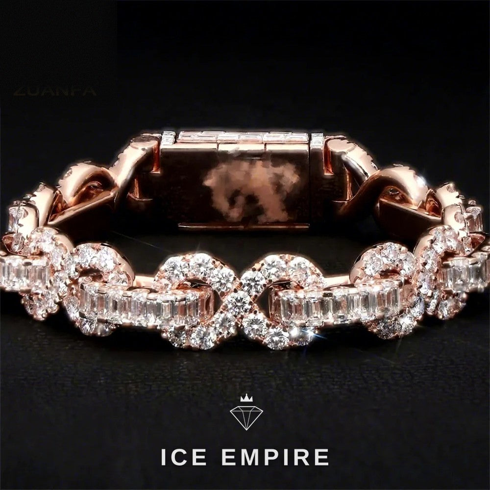 Iced Out 925 Silver Moissanite Cuban Chain