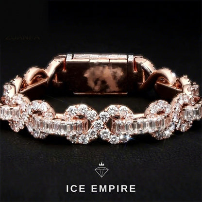 Iced Out 925 Silver Moissanite Cuban Chain