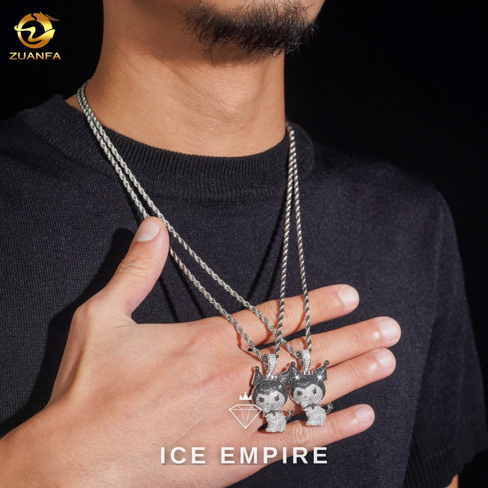 Iced Out Rose Gold Plated Moissanite Pendant
