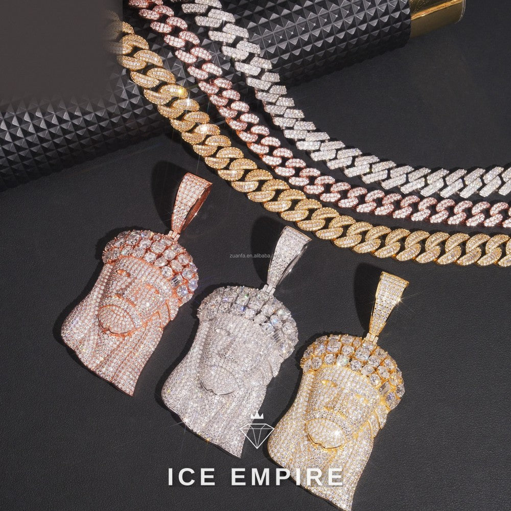 Iced Out Rose Gold Plated Moissanite Pendant