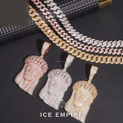 Iced Out Rose Gold Plated Moissanite Pendant