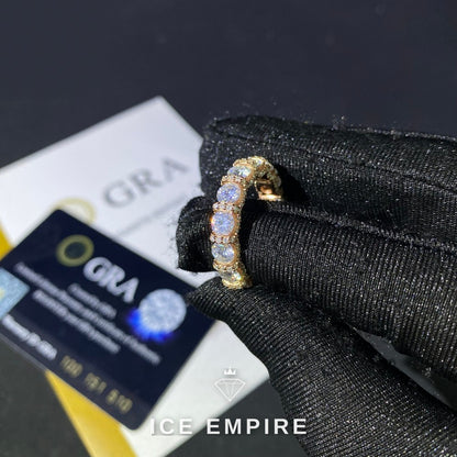 Iced Out Rose Gold Moissanite Ring