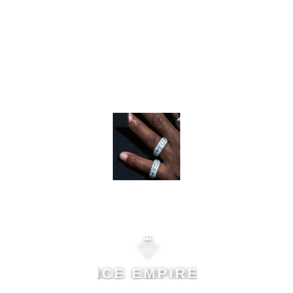Iced Out 925 Silver Moissanite Ring