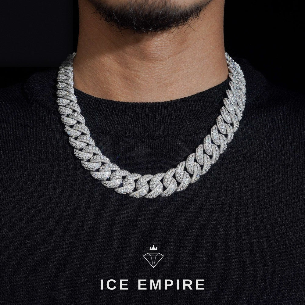 Iced Out Rose Gold Plated Moissanite Cuban Chain