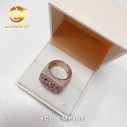 Iced Out Baguette 925 Silver Moissanite Ring